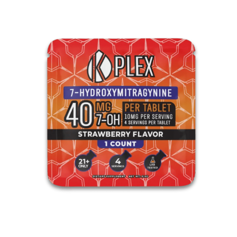 $1 Special - K - Plex 7 - Hydroxy 40mg Strawberry Tablet at Kratom Warehouse