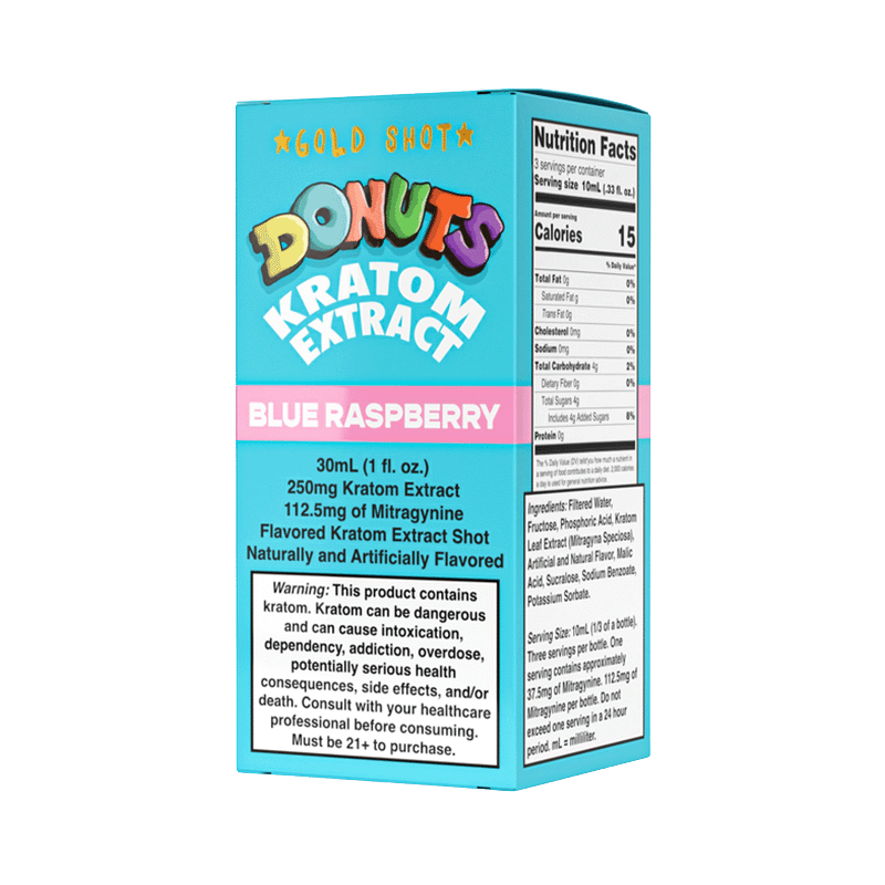 Donuts Blue Raspberry Gold Shot Kratom Extract at Kratom Warehouse