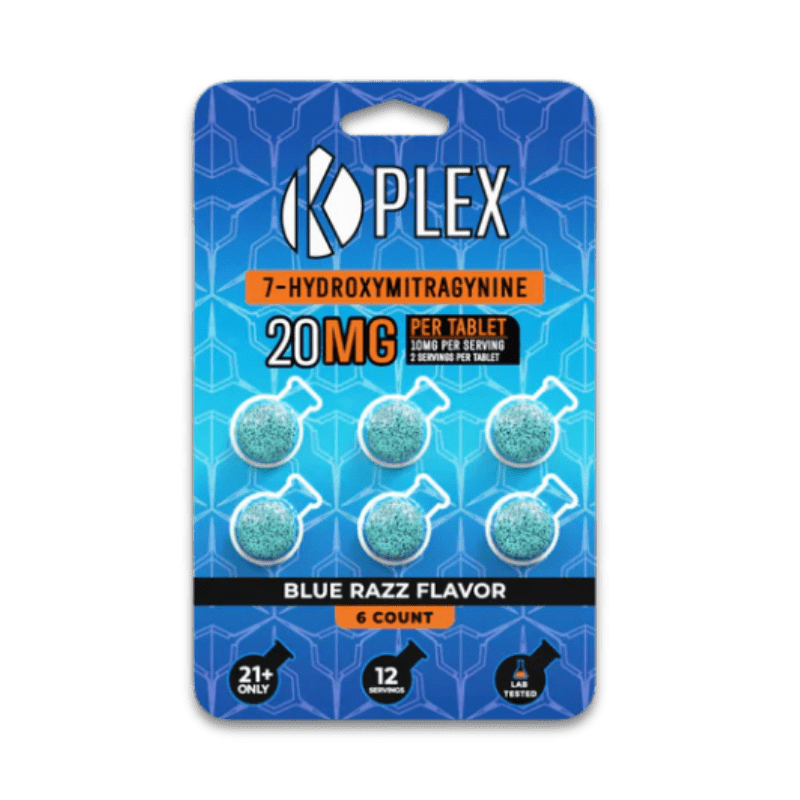 K - Plex 7 - Hydroxy 20mg Blue Razz Tablets 6ct Single Pack at Kratom Warehouse