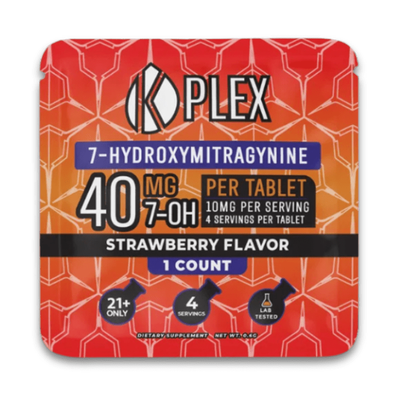 K - Plex 7 - Hydroxy 40mg Strawberry Tablet at Kratom Warehouse