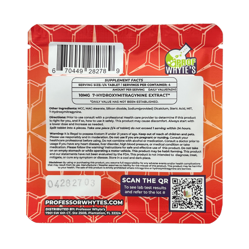 K - Plex 7 - Hydroxy 40mg Strawberry Tablet at Kratom Warehouse