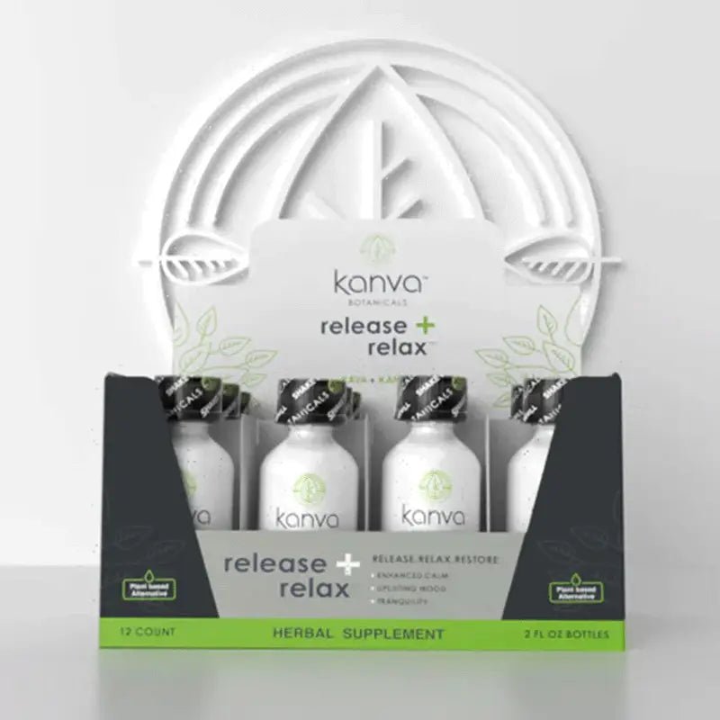 Buy Kanva Botanicals Release+Relax Kanna &amp; Kava Shot 12-Pack at Kratom Warehouse