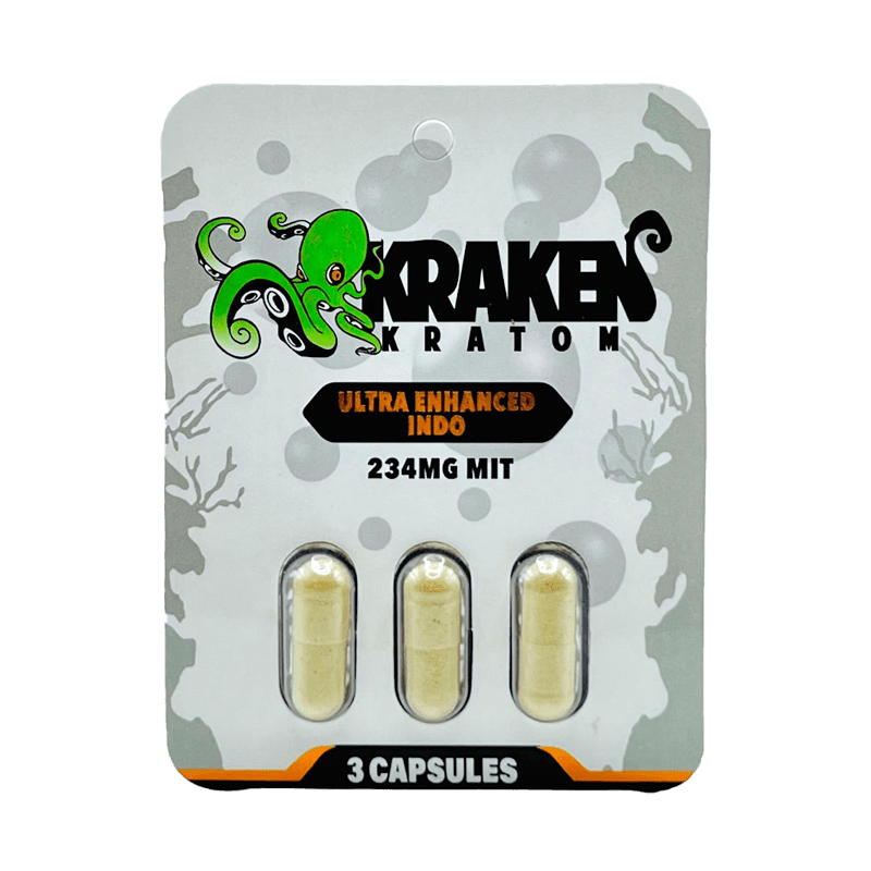 Kraken Kratom Ultra Enhanced Indo Capsules - 3ct - Single - at Kratom Warehouse