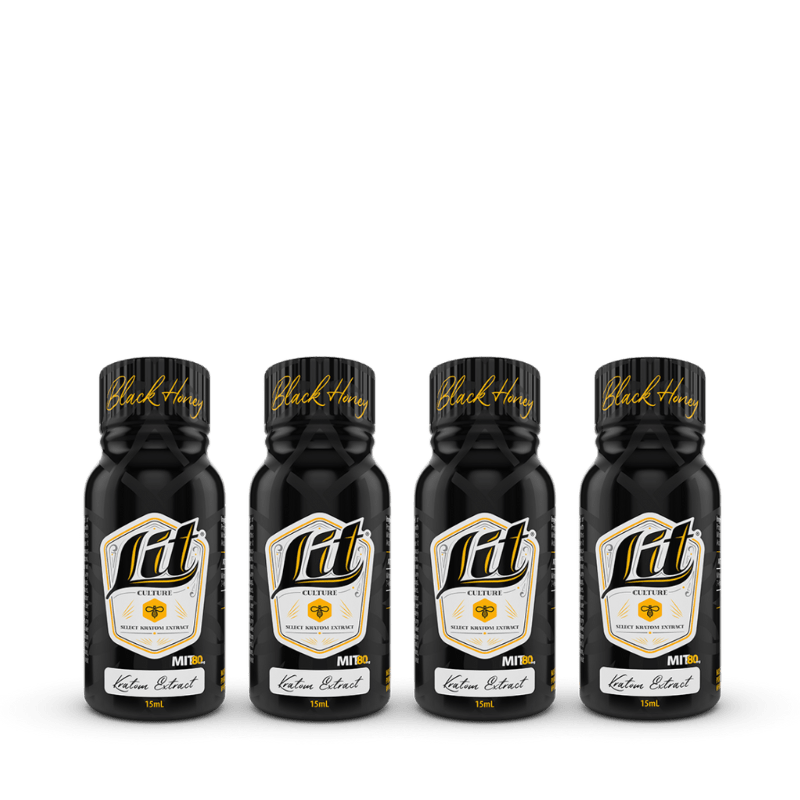 Lit Culture Black Honey Kratom Extract Shot 80 MIT 4 - Pack at Kratom Warehouse