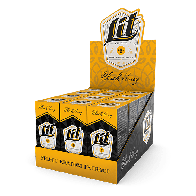 Buy Lit Culture 80 mit Black Honey Kratom Extract Shot 12-Pack at Kratom Warehouse