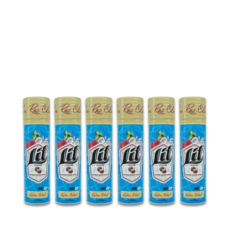 Lit Culture Blue Raz Colada Kratom Extract Shot 500 MIT 6 - Pack at Kratom Warehouse