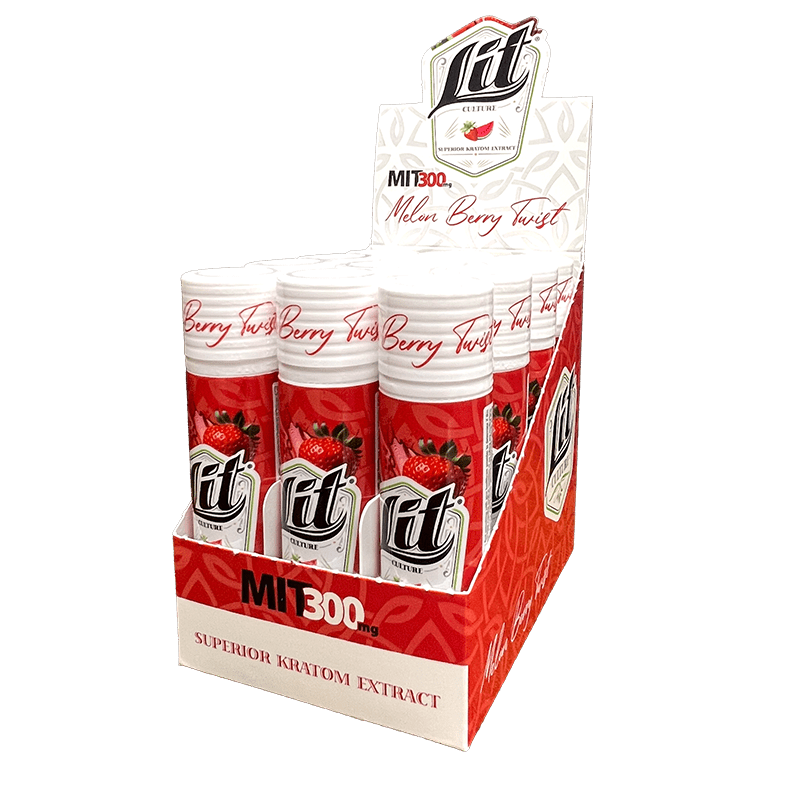 Lit Culture Melon Berry Twist Kratom Extract Shot 300 MIT 12 - Pack at Kratom Warehouse
