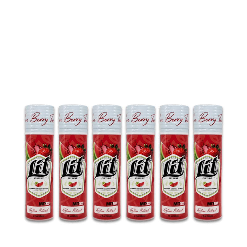 Lit Culture Melon Berry Twist Kratom Extract Shot 300 MIT 6 - Pack at Kratom Warehouse