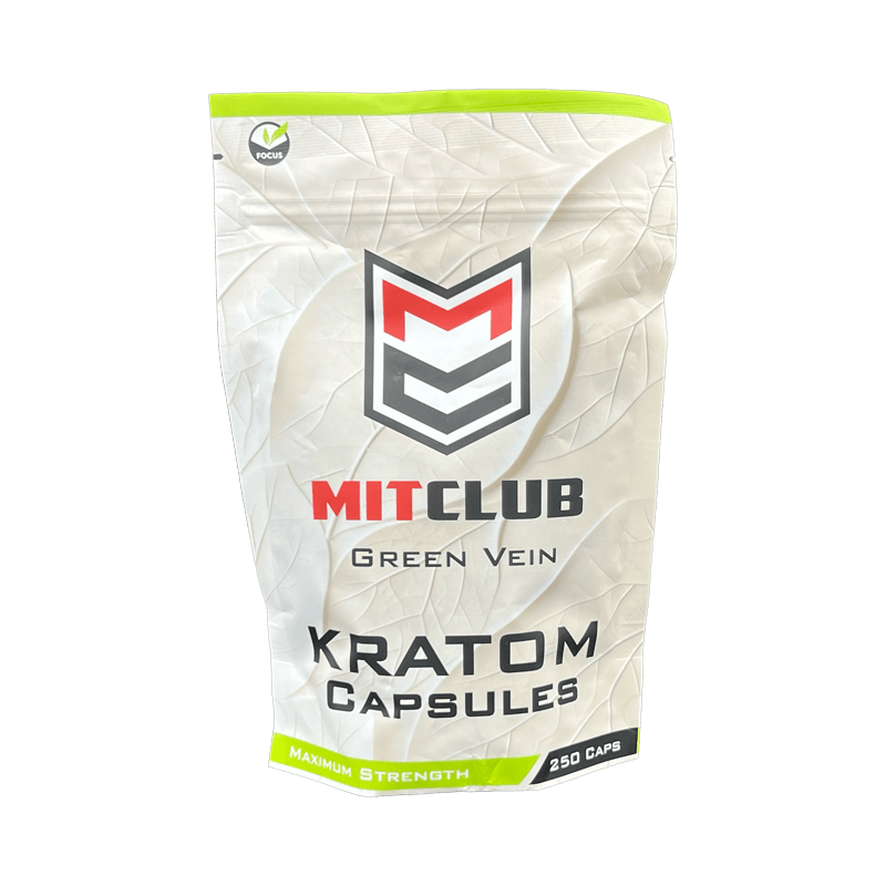 MitClub Green Vein Capsules 250ct at Kratom Warehouse