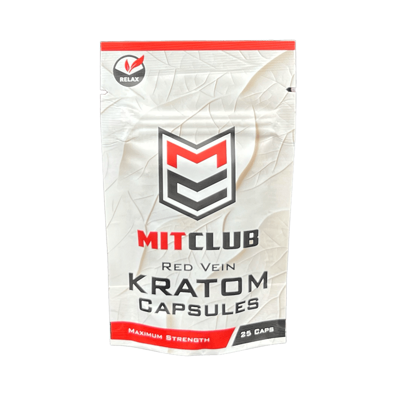 MitClub Red Vein Capsules 25ct at Kratom Warehouse