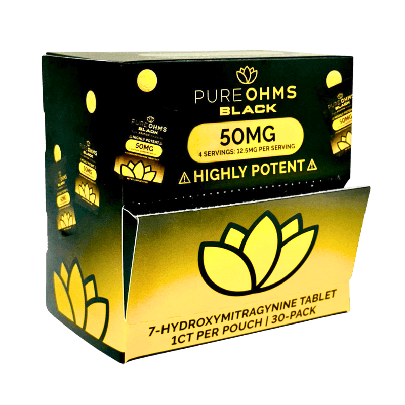 Pure Ohms Black 7 - Hydroxy Tablet 30 - Pack at Kratom Warehouse