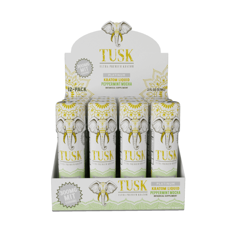 Tusk Platinum Kratom Extract Shots 300mg Peppermint Mocha 12 - Pack at Kratom Warehouse