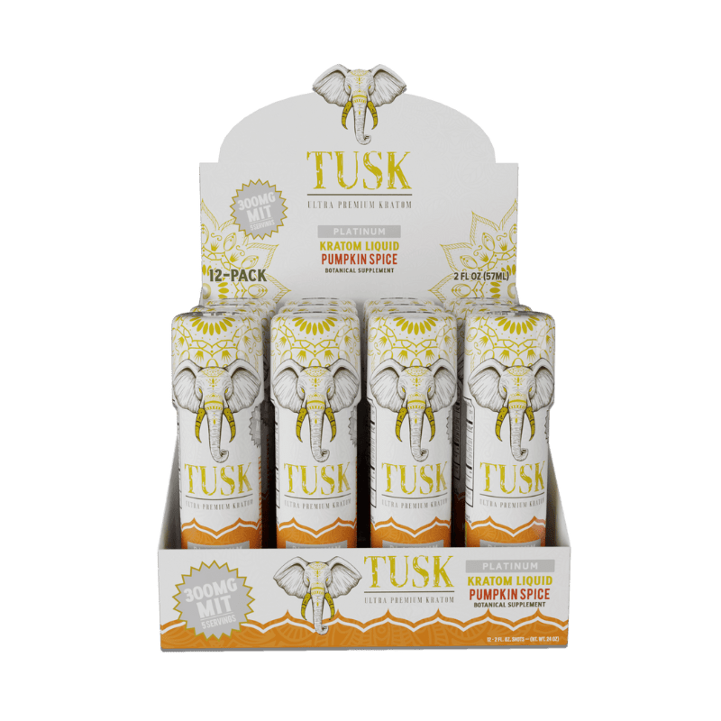 Tusk Platinum Kratom Extract Shots 300mg Pumpkin Spice 12 - Pack at Kratom Warehouse
