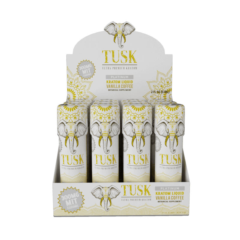 Tusk Platinum Kratom Extract Shots 300mg Vanilla Coffee 12 - Pack at Kratom Warehouse